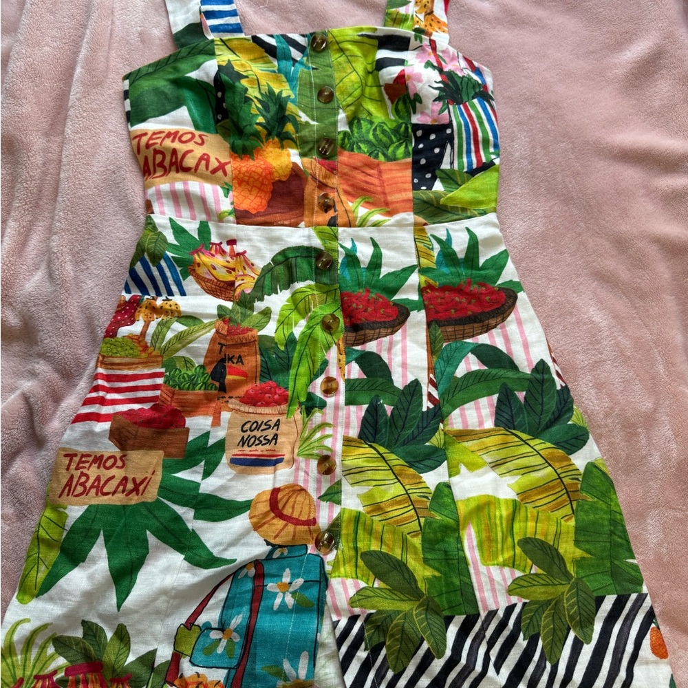 Colorful Tropical Print Dress
